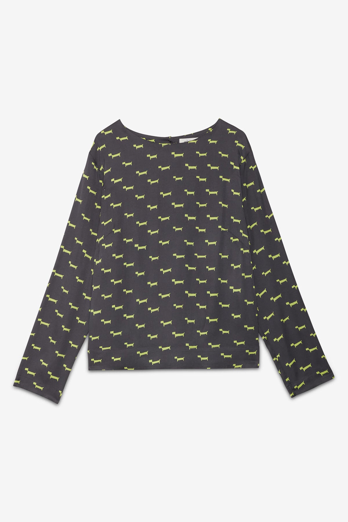 Fluid blouse in printed pure viscose with round neckline