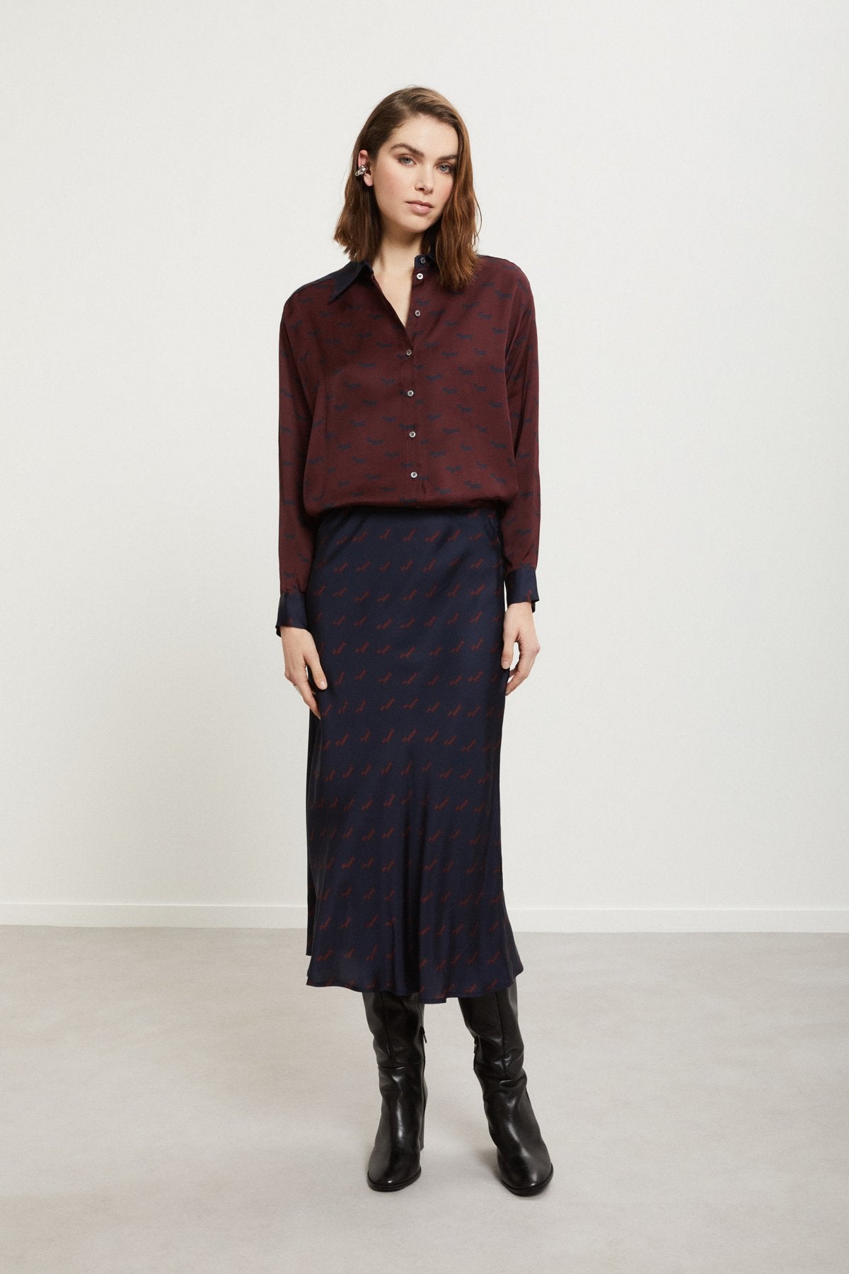 Viscose shirt in printed pure viscose