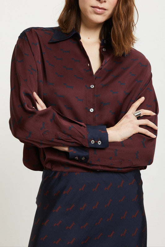 Viscose shirt in printed pure viscose