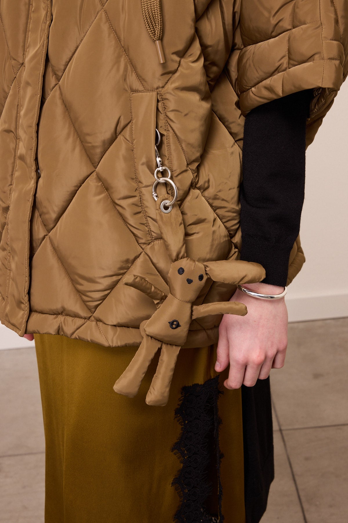 poncho style down jacket