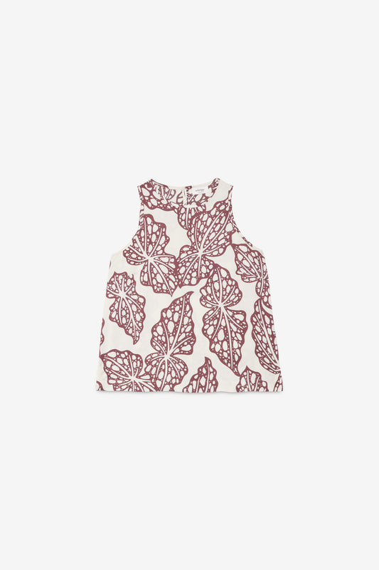 Tank top with leaf print