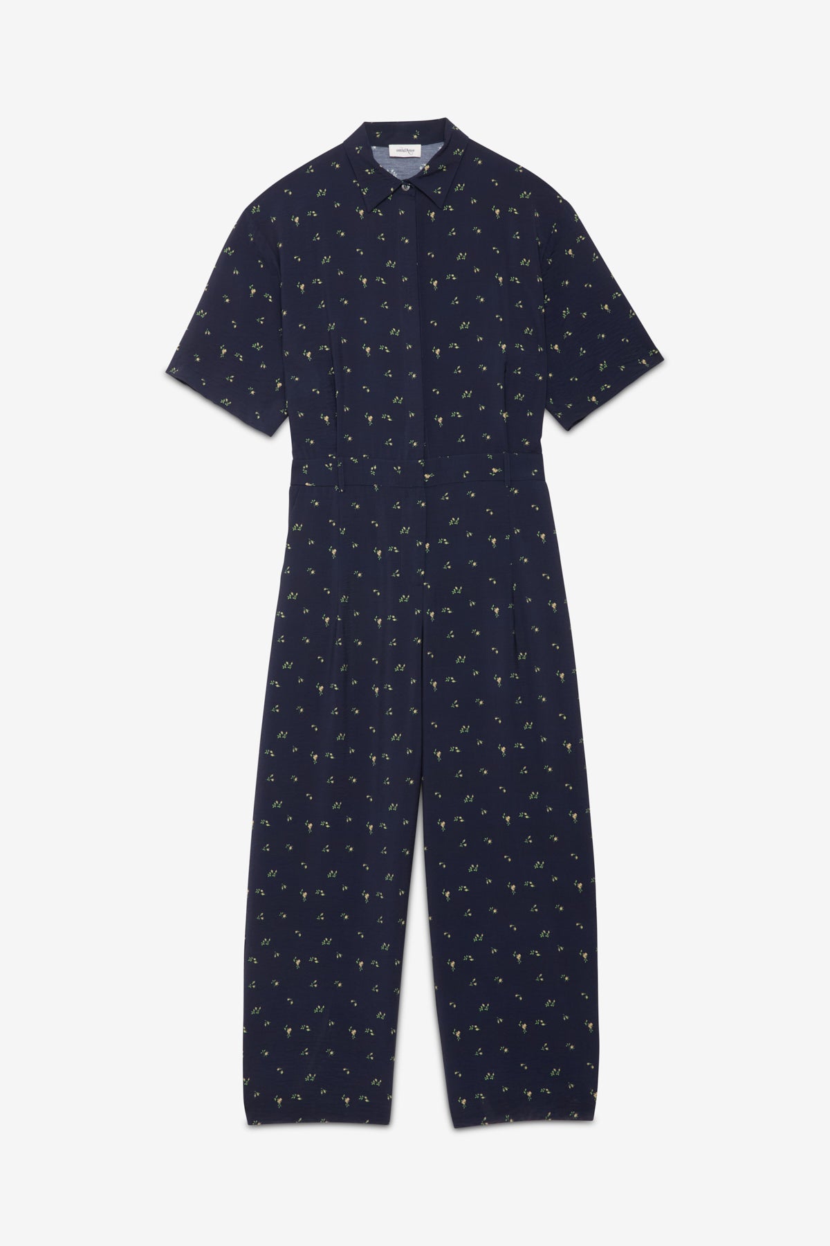 Jumpsuit with leaf print