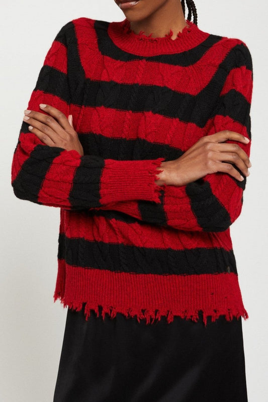 Wool blend fringe knit