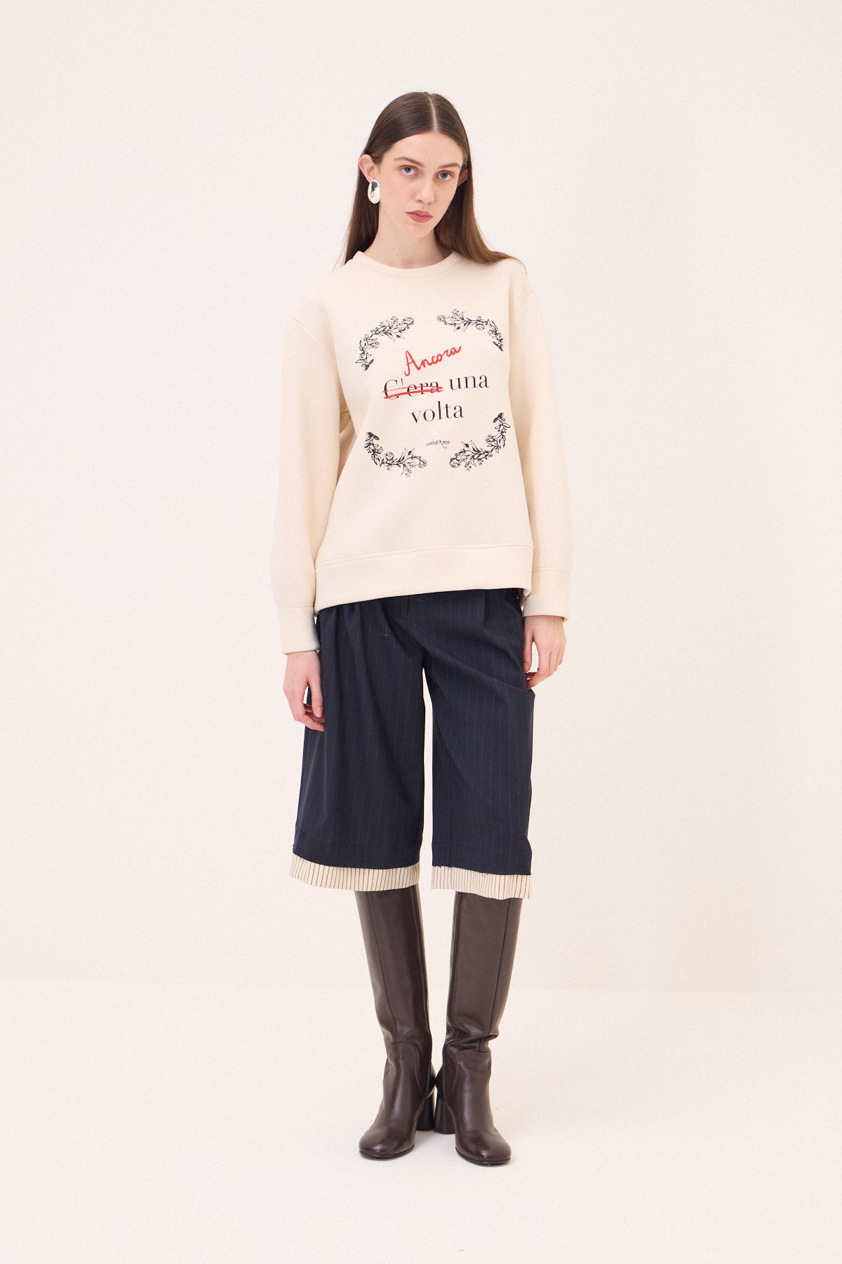 Cotton sweater with print