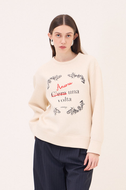 Cotton sweater with print
