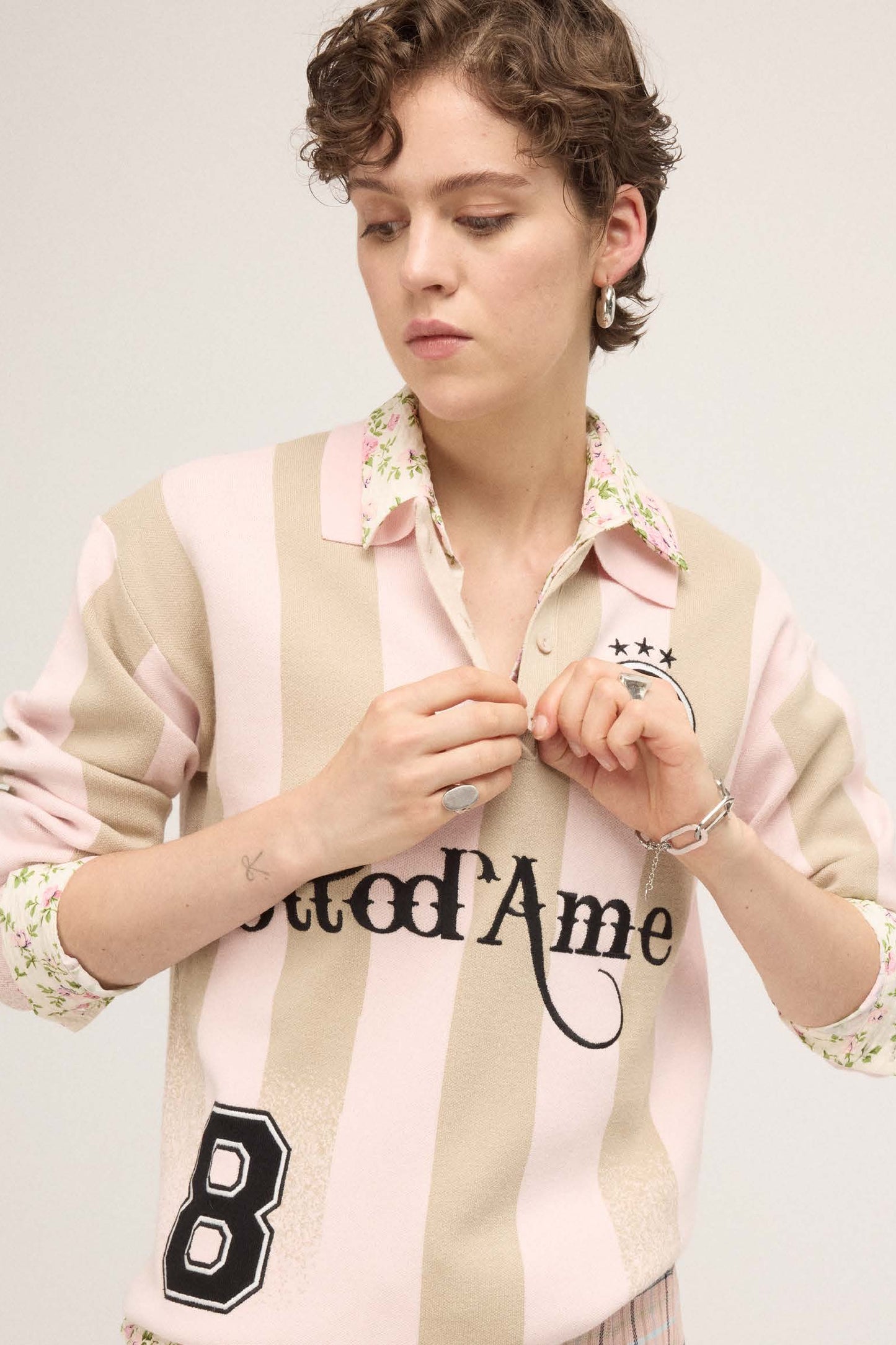 Sports polo shirt with embroidery