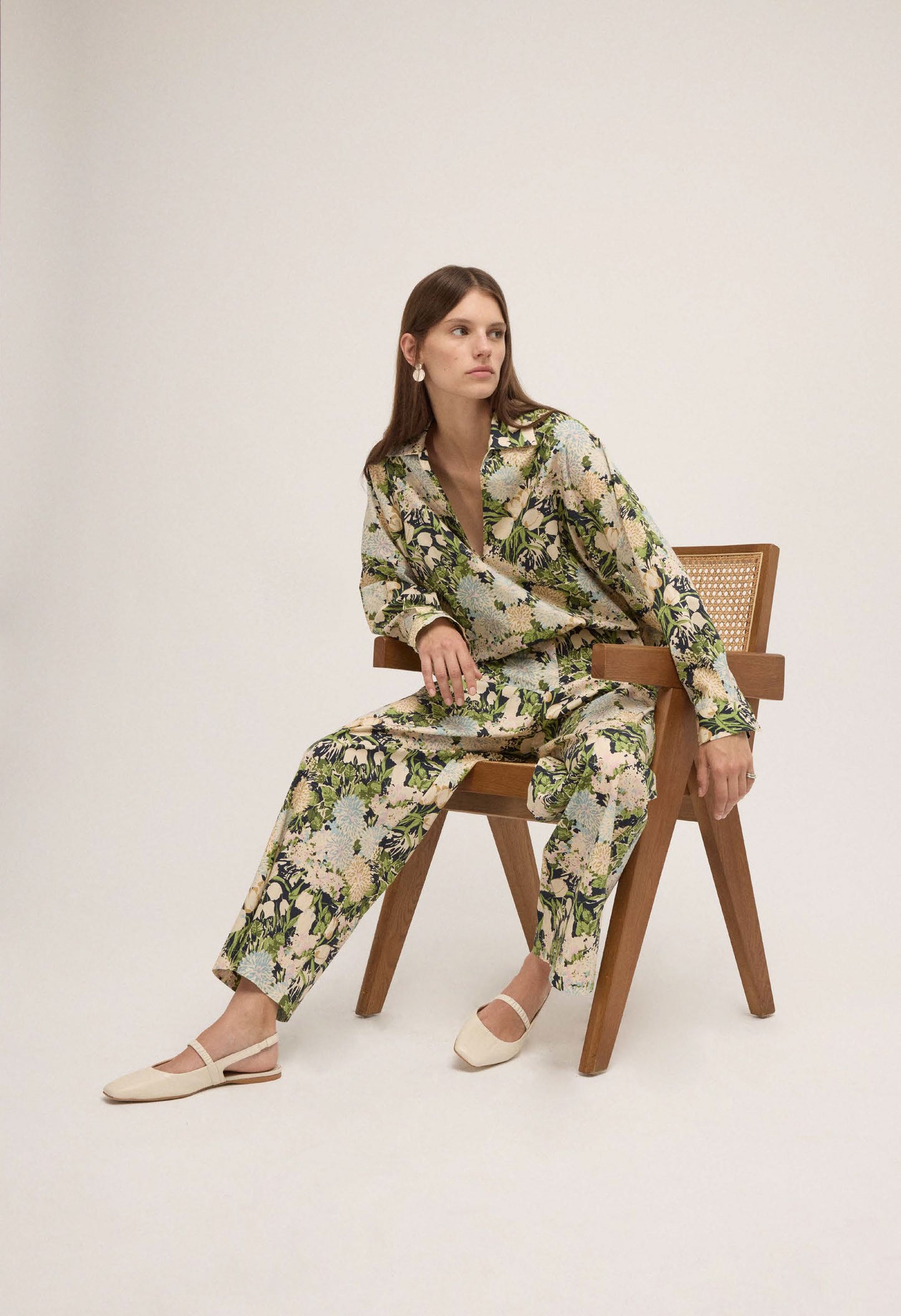 Cotton shirt with drawstring