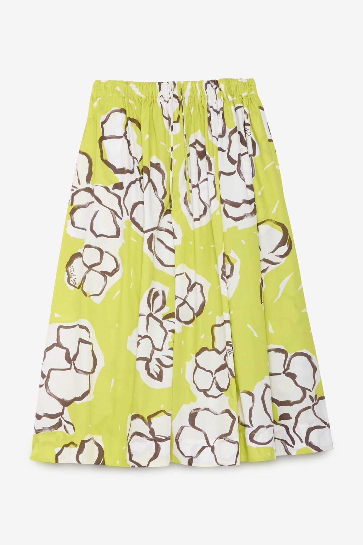 Pleated poplin skirt