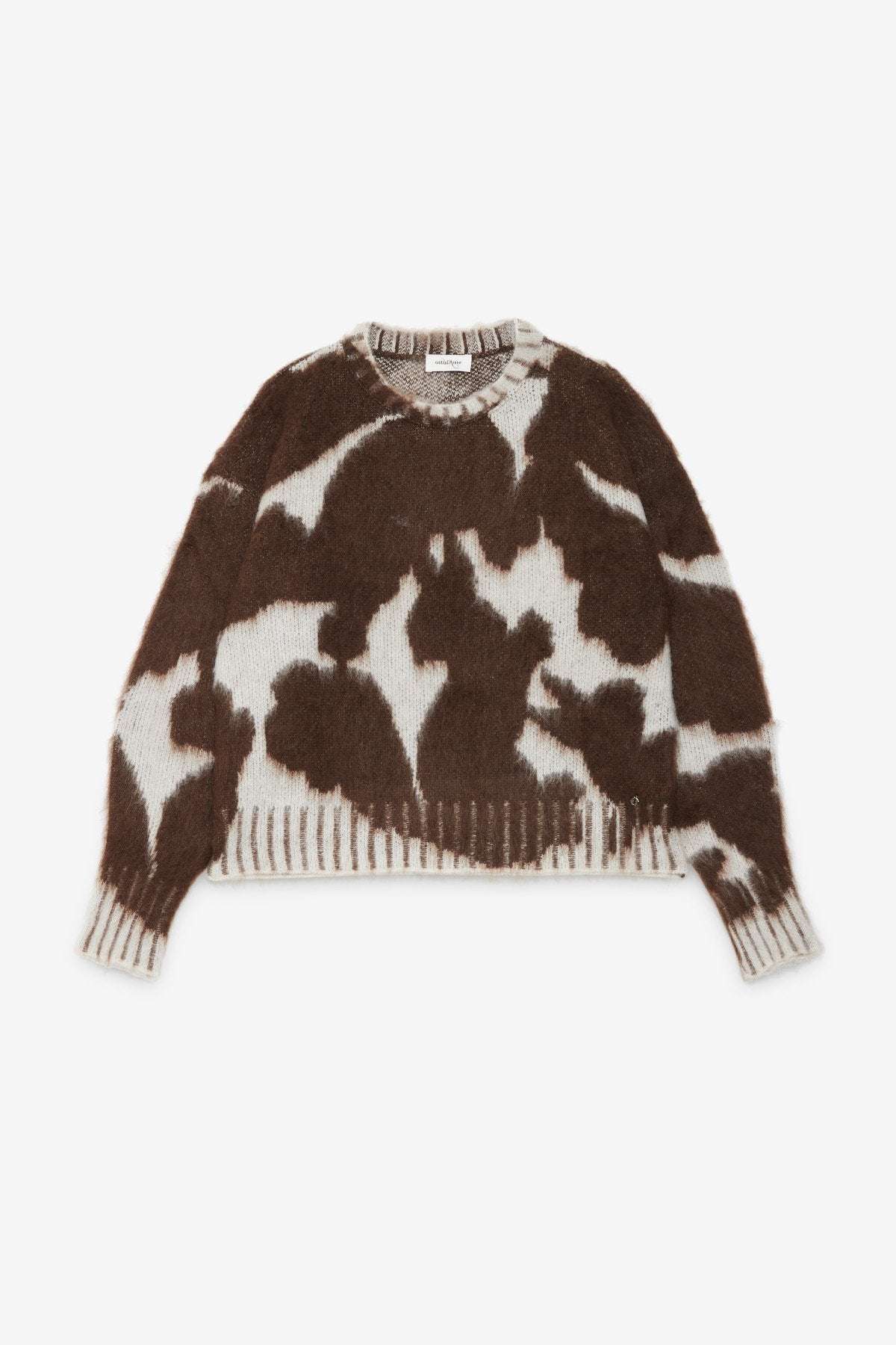 Wool and mohair blend sweater with round neckline