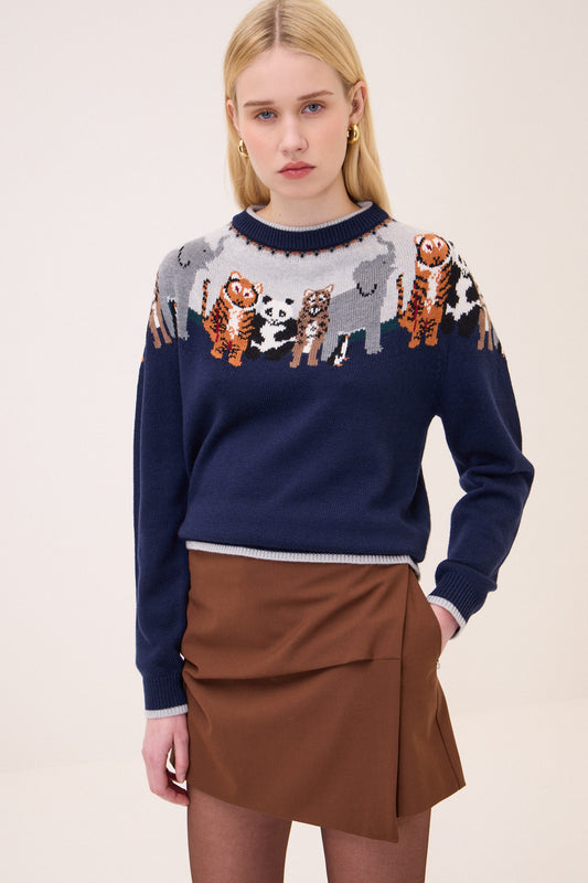 animal printed knit